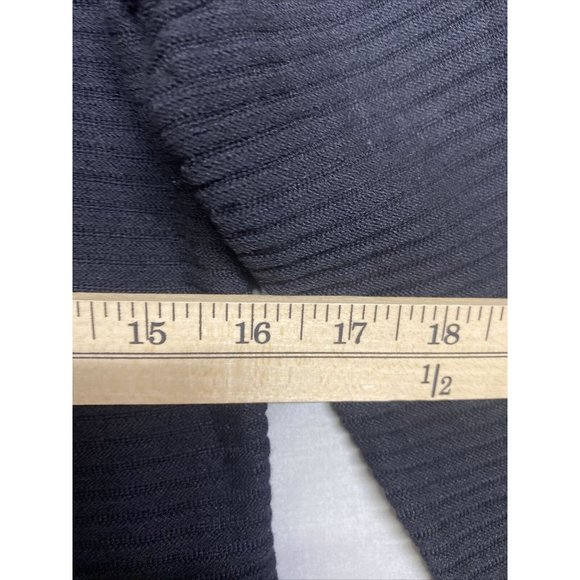 Alfani Womens Petite Long Sleeve Knit Ribbed Sweater Black M Cuffs Modern Shirt - Picture 4 of 5